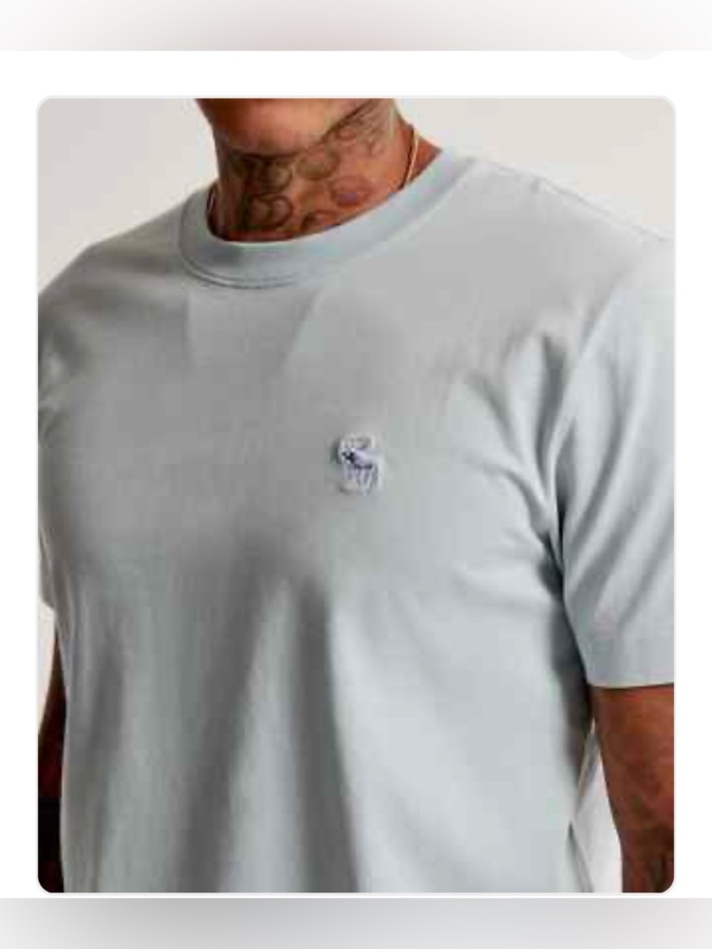 Abercrombie &Fitch Soft & Polished Crewneck Tee, light Blue, Size XXL Tall